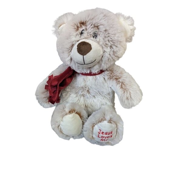 Fiesta Bear Jesus Love  Me  14 in  Marbled  10" sitting bear - Picture 4 of 7